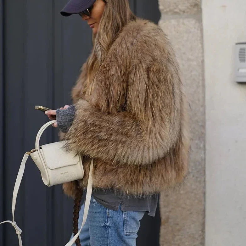 Stilla | Dame Plüsch Faux Fur Jakke