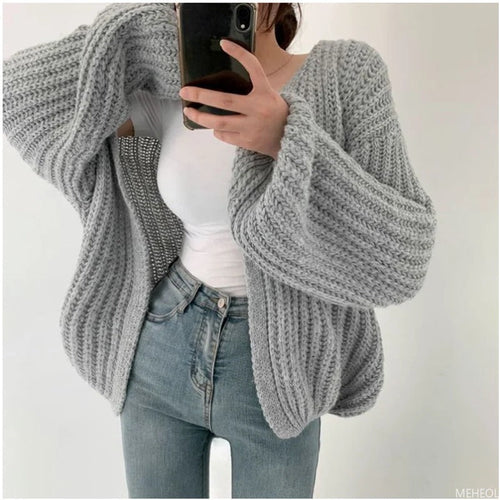 Stilla | Løs strik-cardigan med oversized ærmer