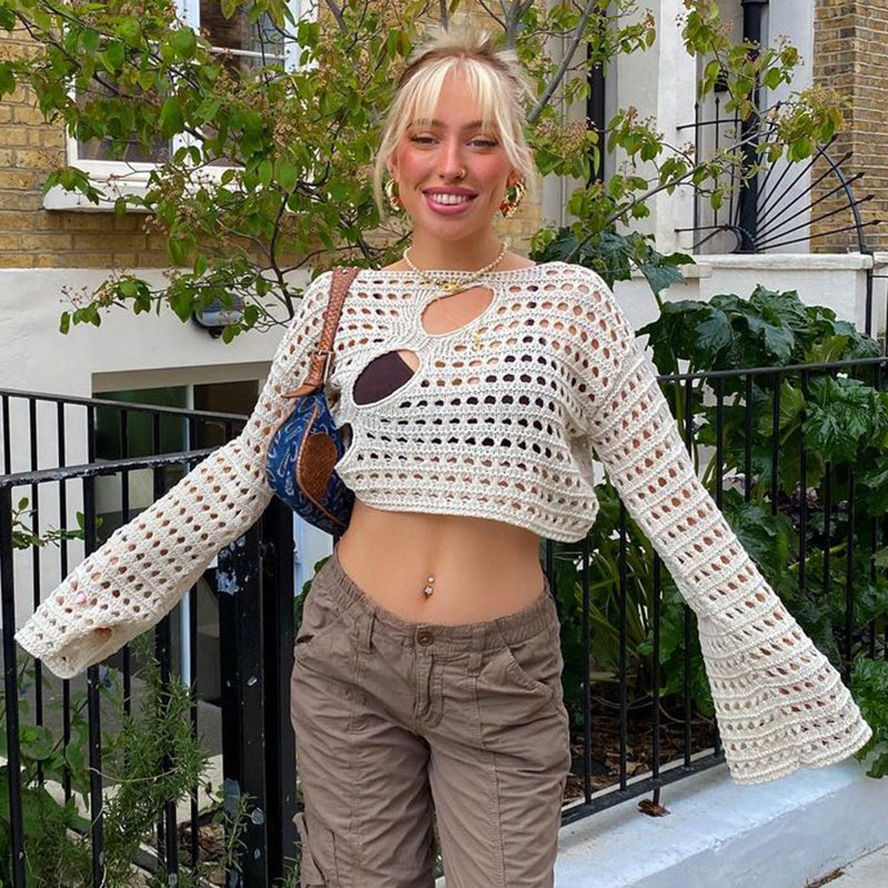 Stilla | Croptop Kvinde Med Vintage Y2k Spidsmønster