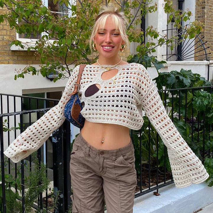 Stilla | Croptop Kvinde Med Vintage Y2k Spidsmønster