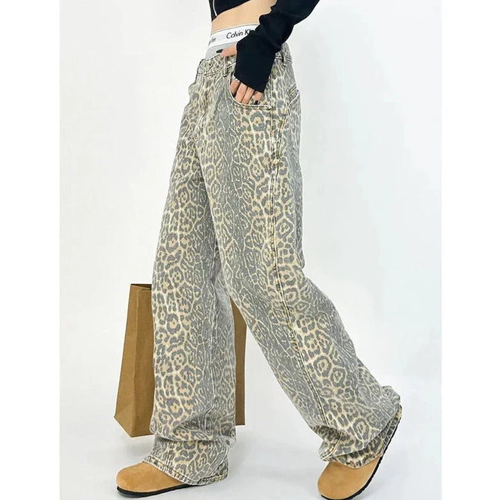 Stilla | Retro Leopardmønster Bukser Design
