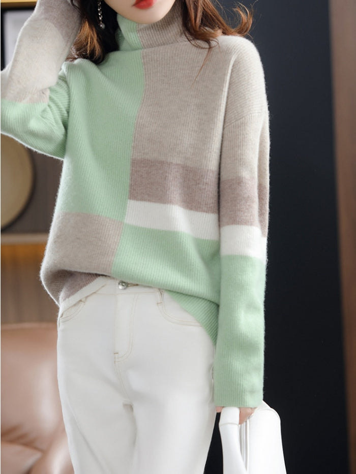 Stilla | Mønstret sweater med høj hals