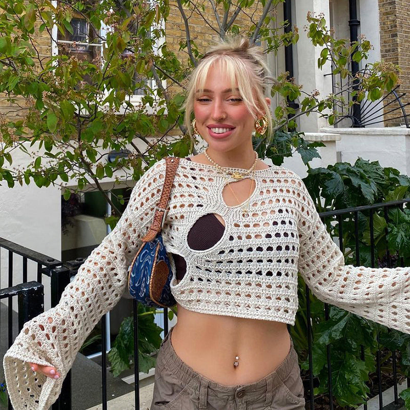 Stilla | Croptop Kvinde Med Vintage Y2k Spidsmønster