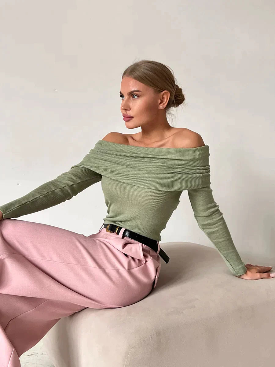 Stilla | Cashmere Trøje Med Bare Skuldre