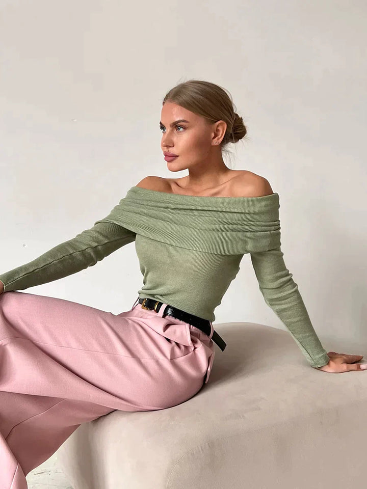Stilla | Cashmere Trøje Med Bare Skuldre