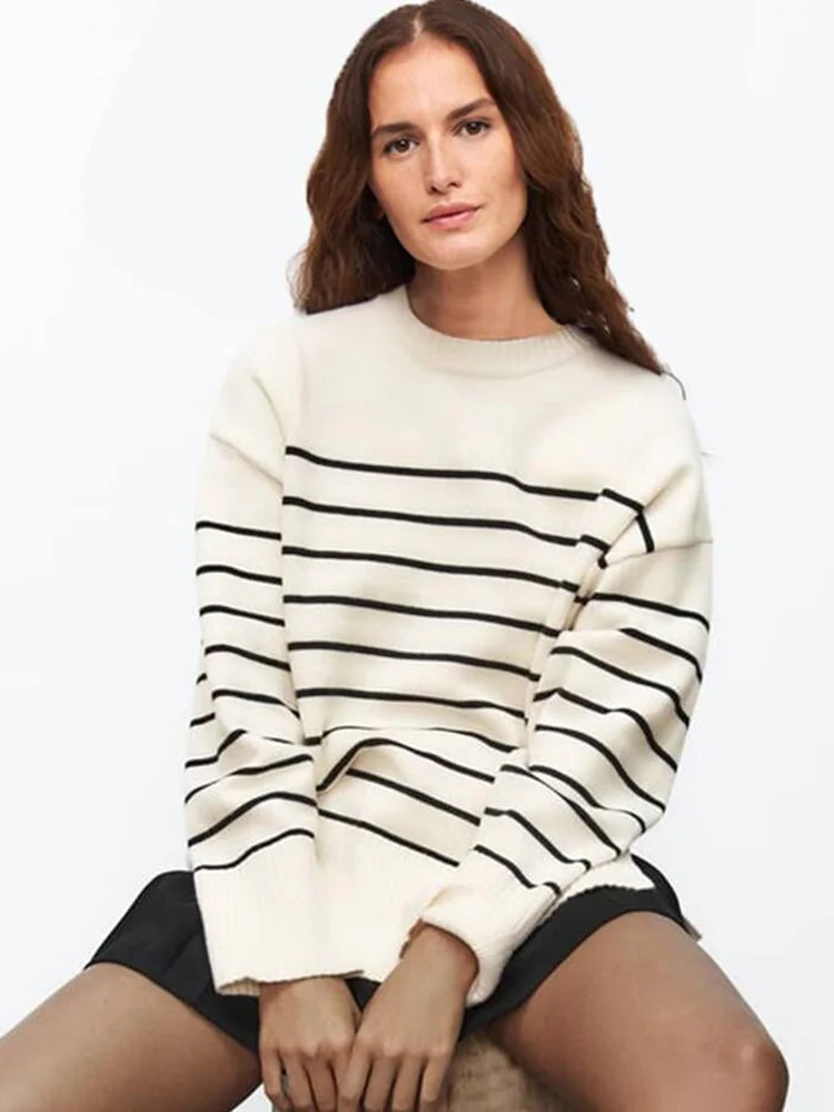 Stilla | Stribet Couture-strikpullover