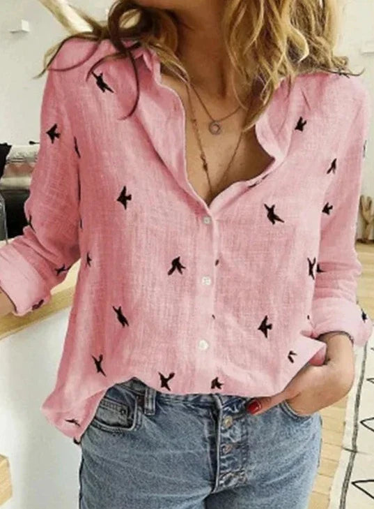 Stilla | Elegant, Casual Dame Langærmet Shirt Af Bomuld Og Linned