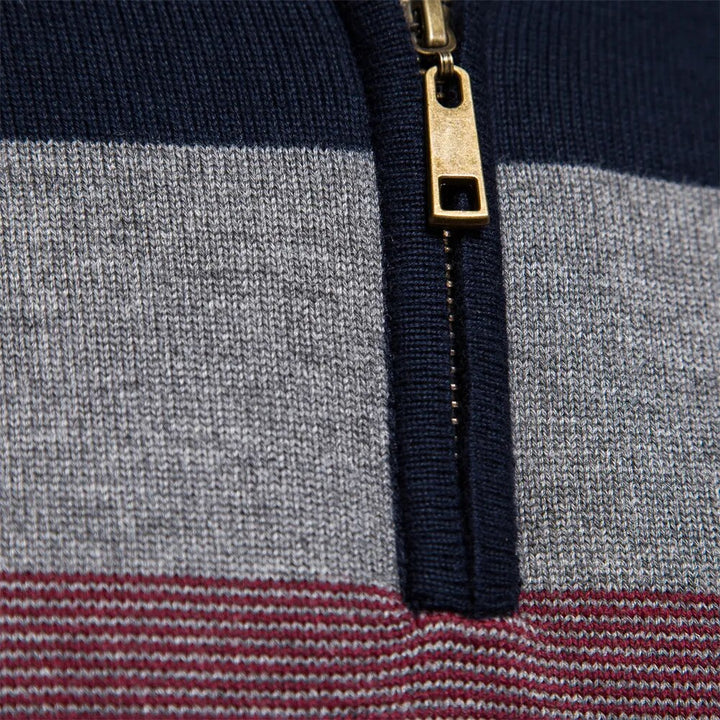 Stilla | Strikpullover med Kvart Lynlås - Elegant Fint Strik til Erhvervsliv & Fritid
