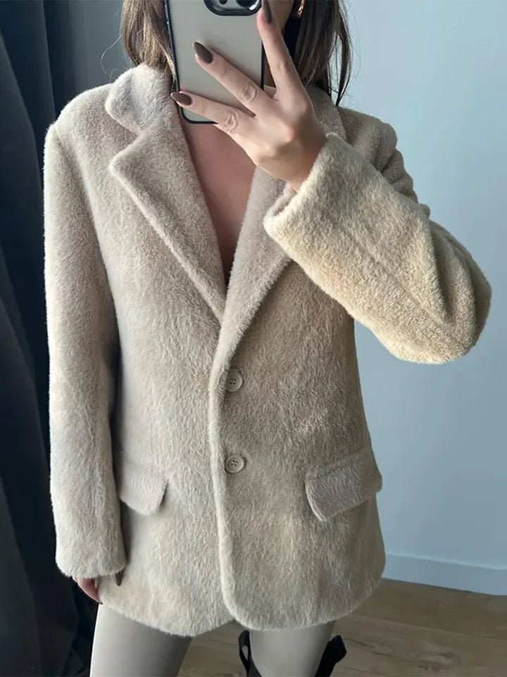 Stilla | Krammelig Plyschfrakke Med Modestil