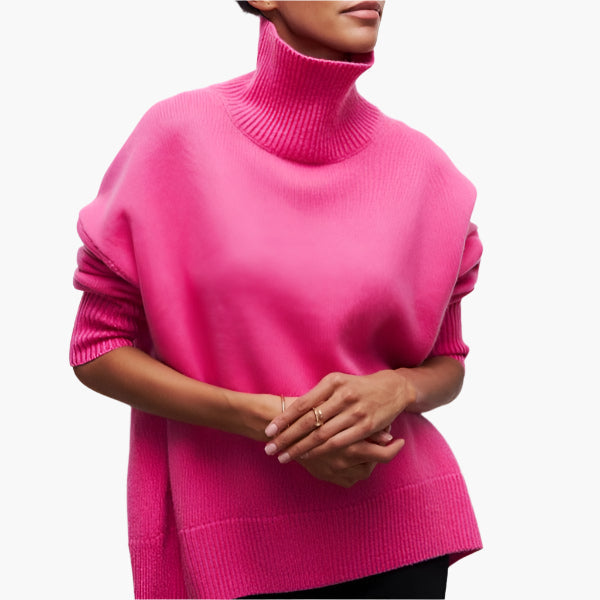 Stilla | Strik med Rullekrave og Voluminøse Ærmer - Elegant Stil til Hverdag og Kontor