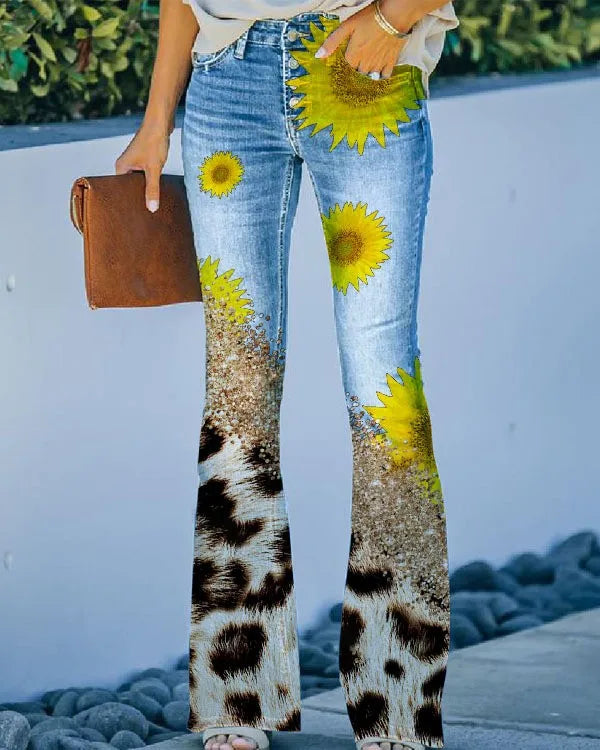 Stilla | Jeans Med Blomsterprint