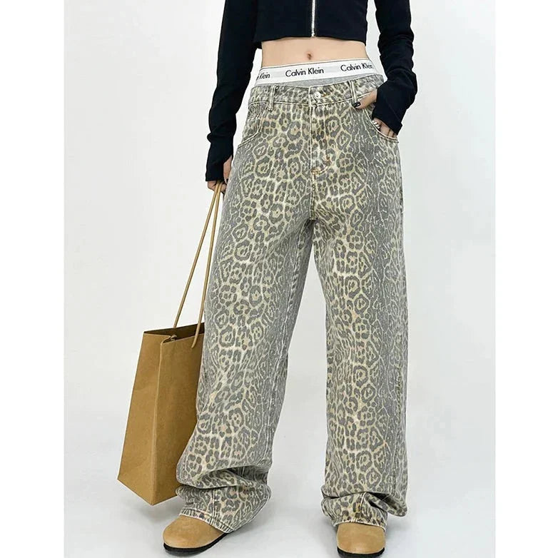 Stilla | Retro Leopardmønster Bukser Design