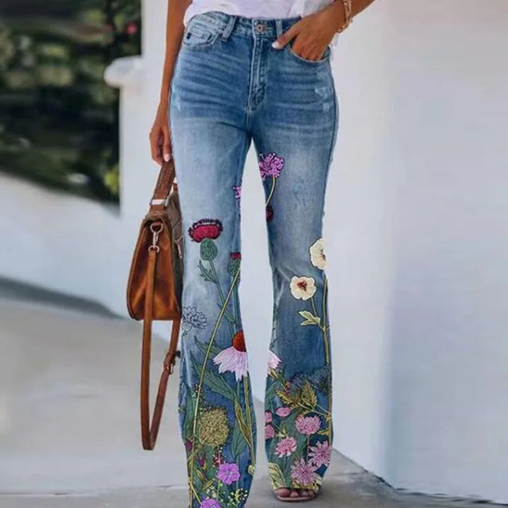 Stilla | Jeans Med Blomsterprint