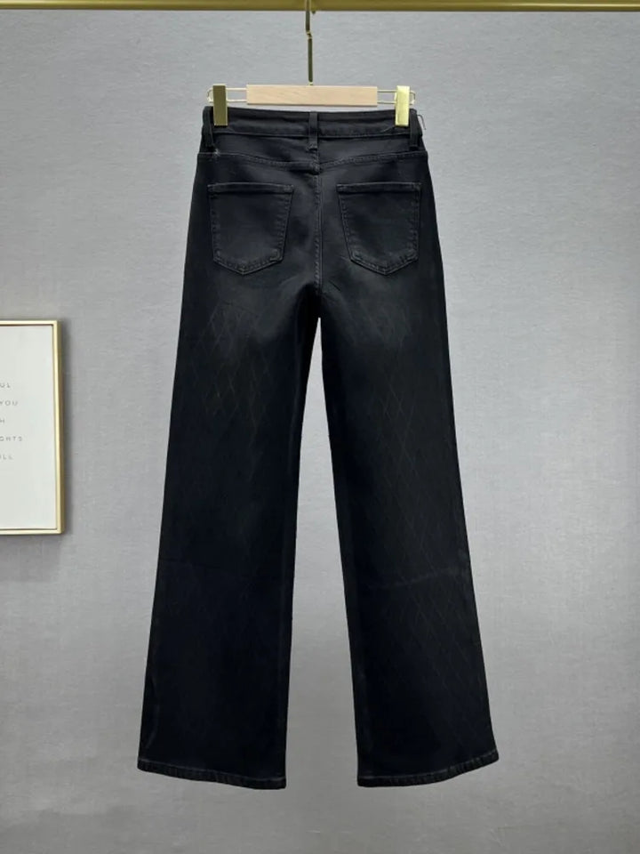 Stilla | Jeans med ternet mønster strass