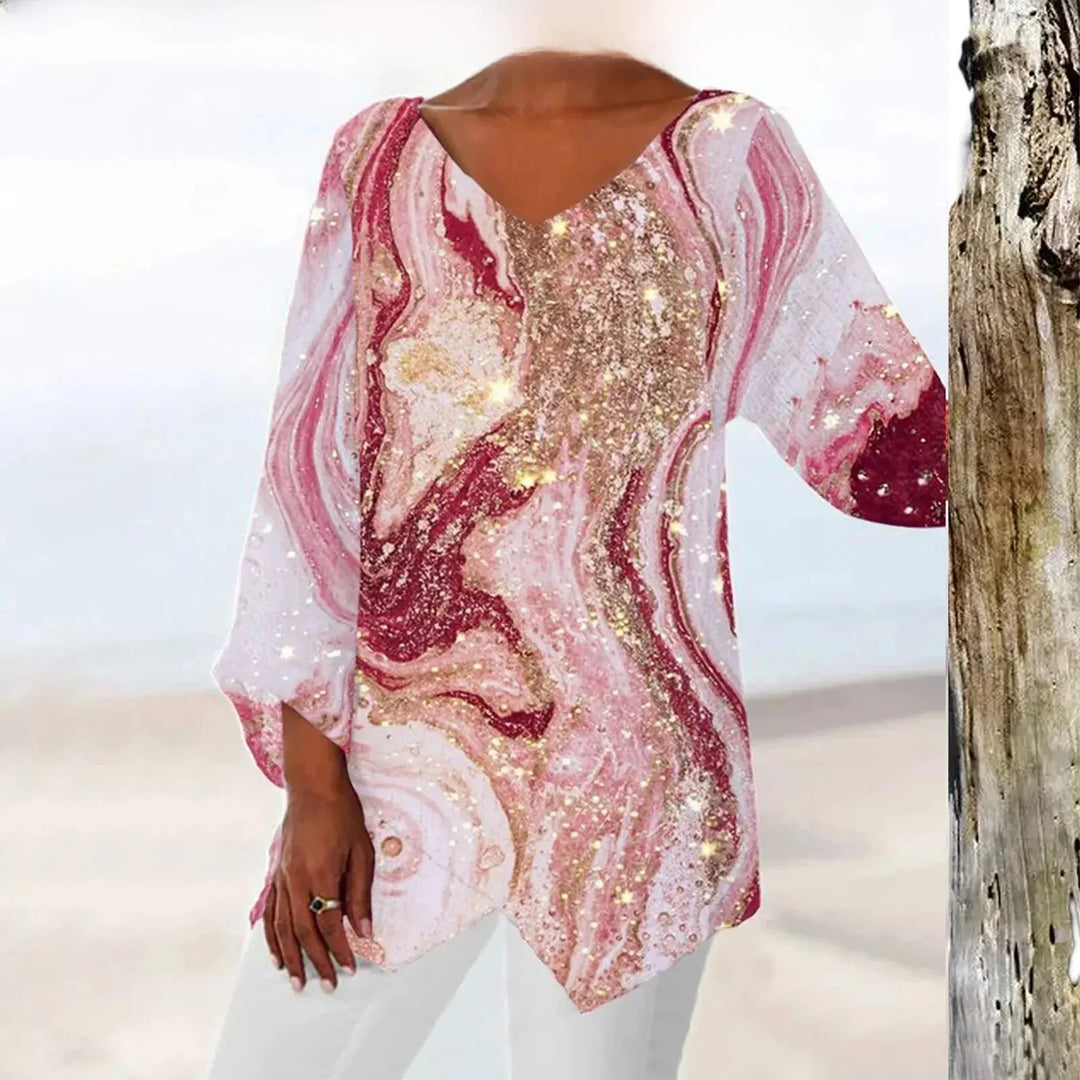 Stilla | Vintage top med V-udskæring