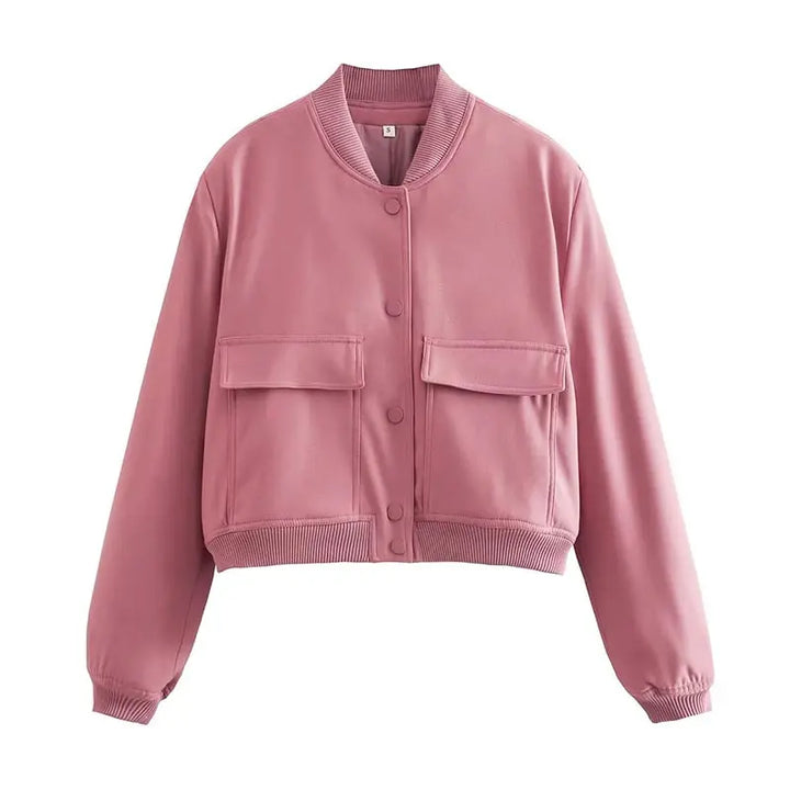Stilla | Cropped Bomberjakke i Satin