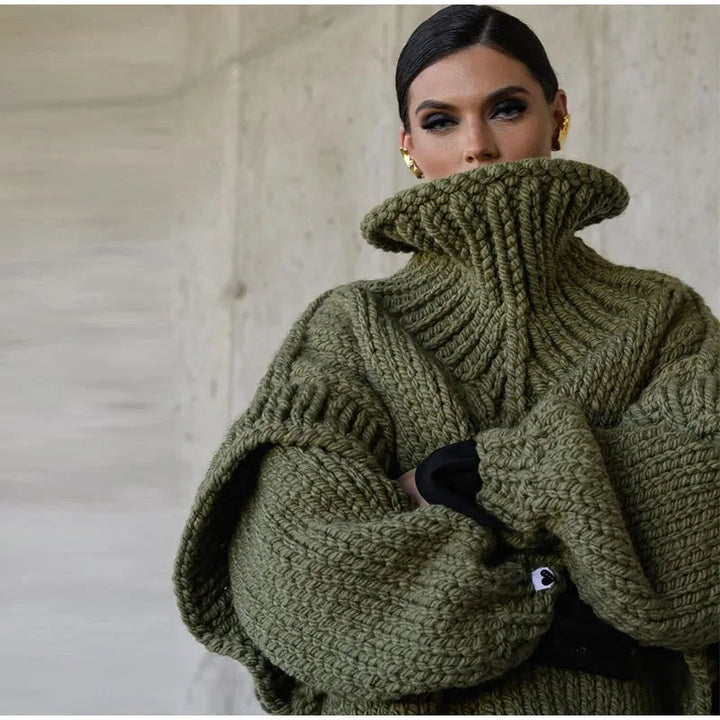 Stilla | Oversized rullekrave sweater med lange ærmer