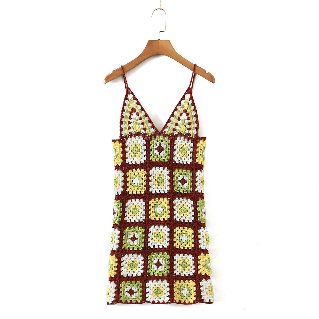 Stilla | Boho Hæklet Sling Kjole