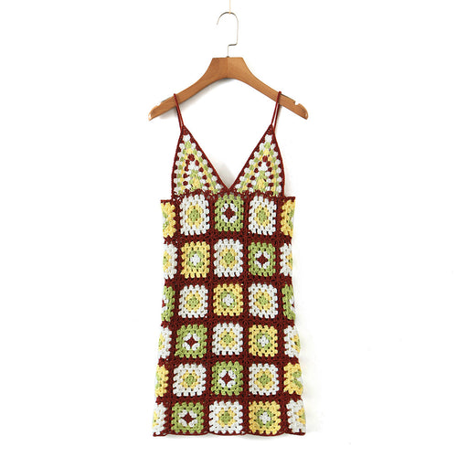 Stilla | Boho Hæklet Sling Kjole