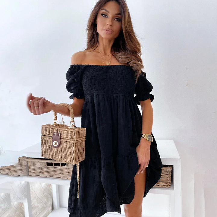 Stilla | Elegant Sommerkjole Med Skulderfri Stropper