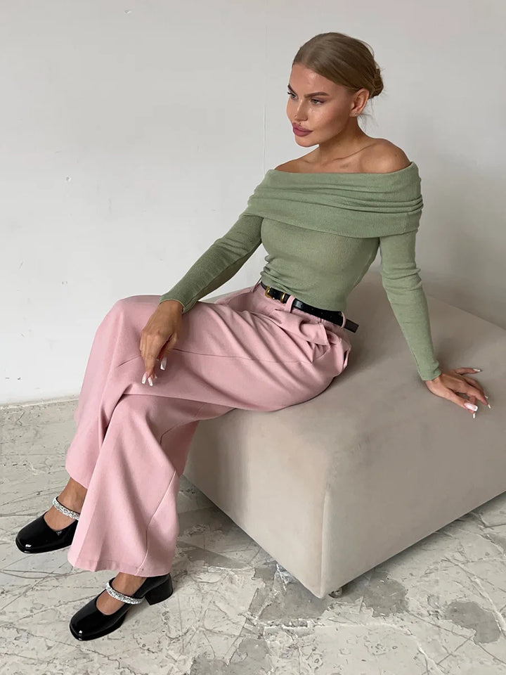 Stilla | Cashmere Trøje Med Bare Skuldre