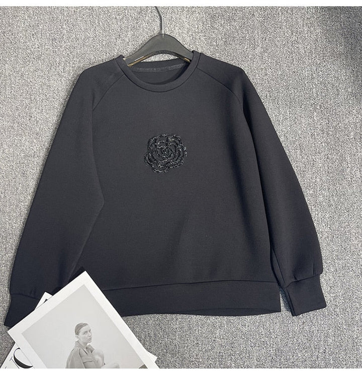 Stilla | Pullover O-hals Pullovere Patchwork Toppe Langærmet Streetwear Casual