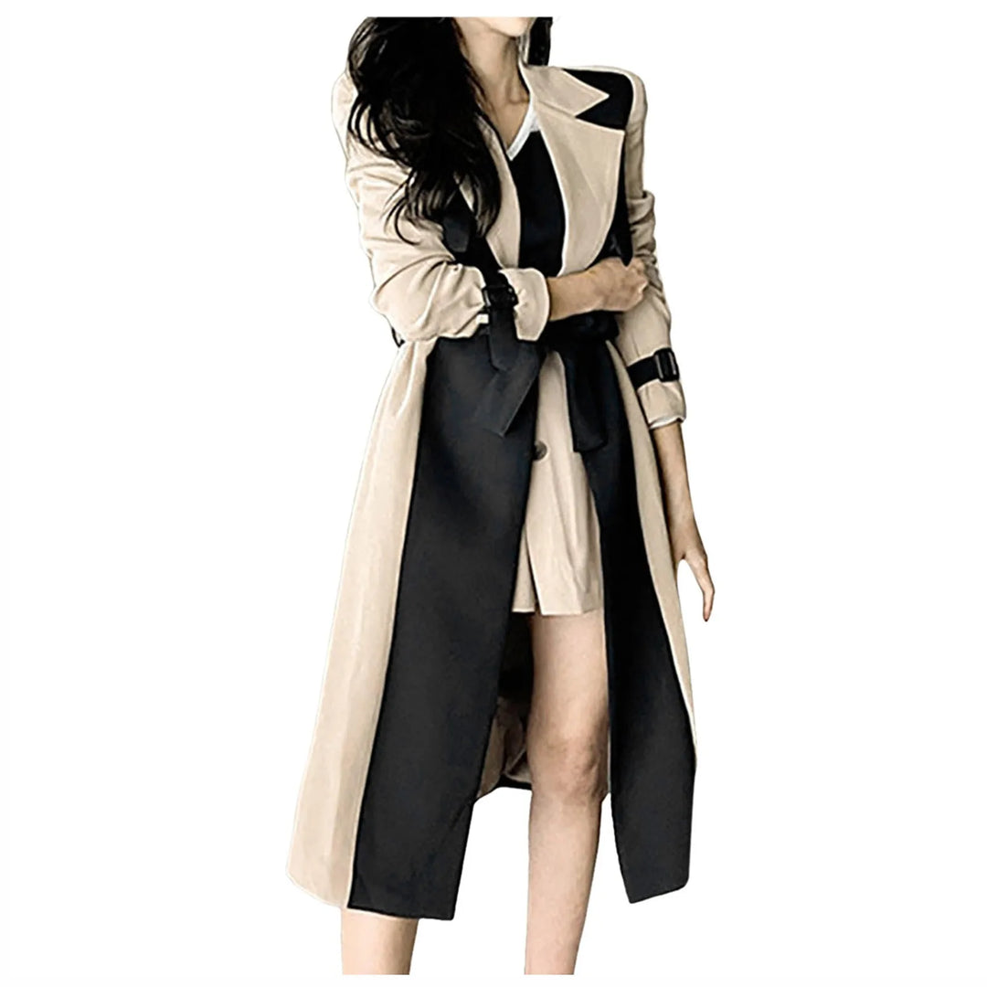 Stilla | Trenchcoat i uld-patchwork