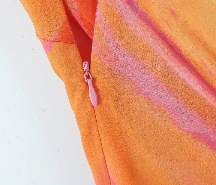 Stilla | En Skulder Orange Gradient Kjole