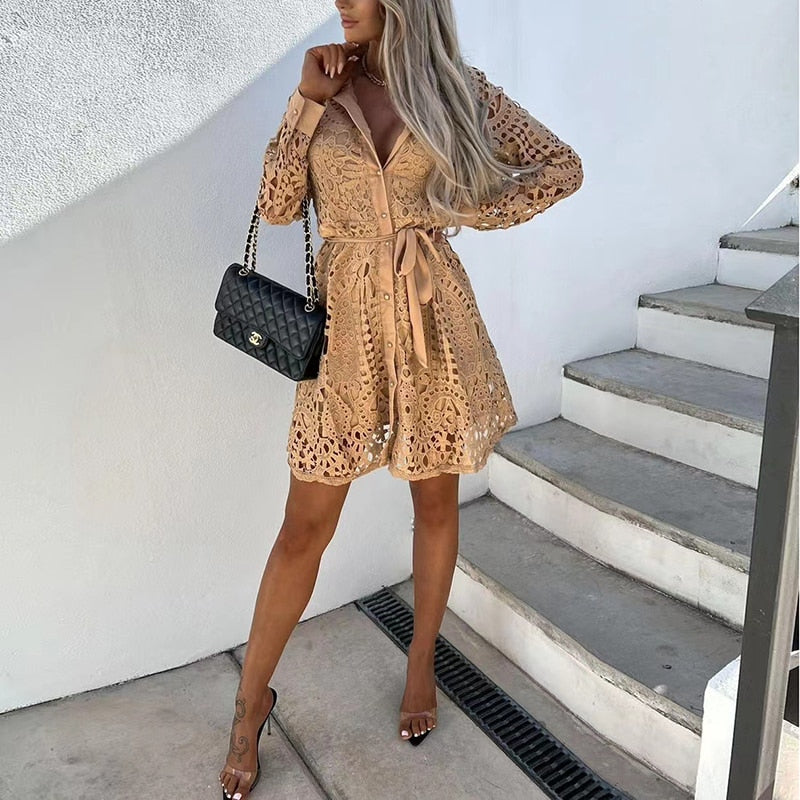 Stilla | Kvinder Elegante Blondekjole