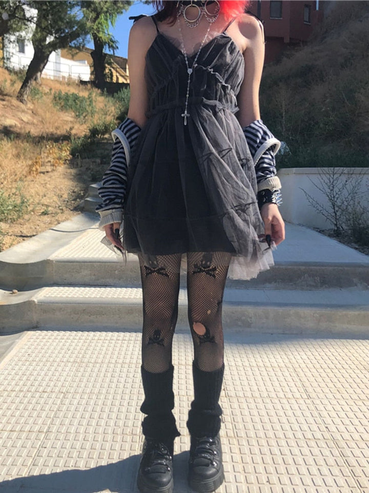 Stilla | Grunge Mesh Skater Kjole