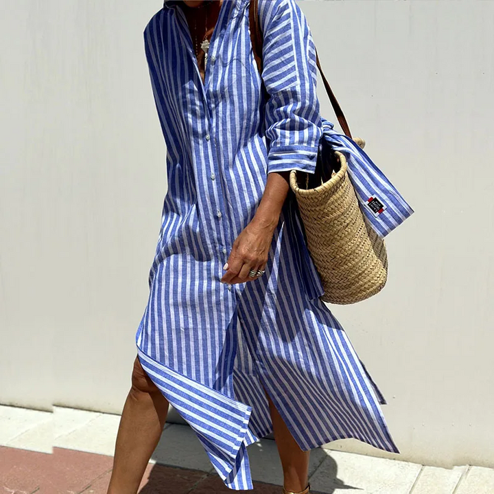 Stilla | Elegante Stripeskjorte Kjole