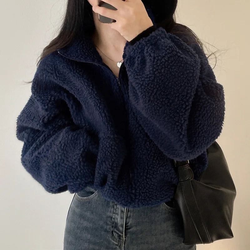 Stilla | Fleece-pullover med lynlås og krave