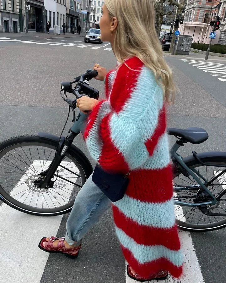 Stilla | Cardigan med dristige striber