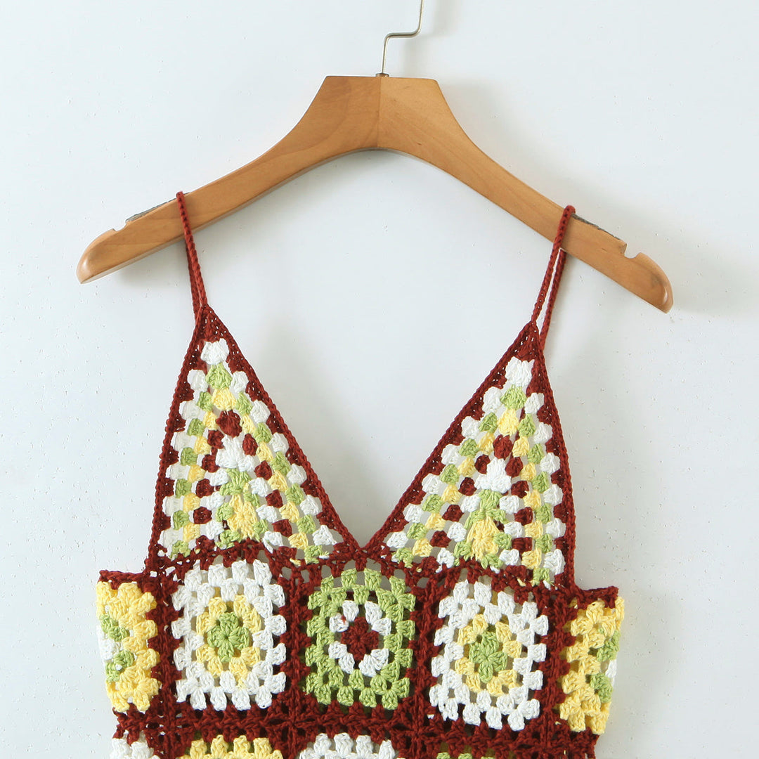 Stilla | Boho Hæklet Sling Kjole