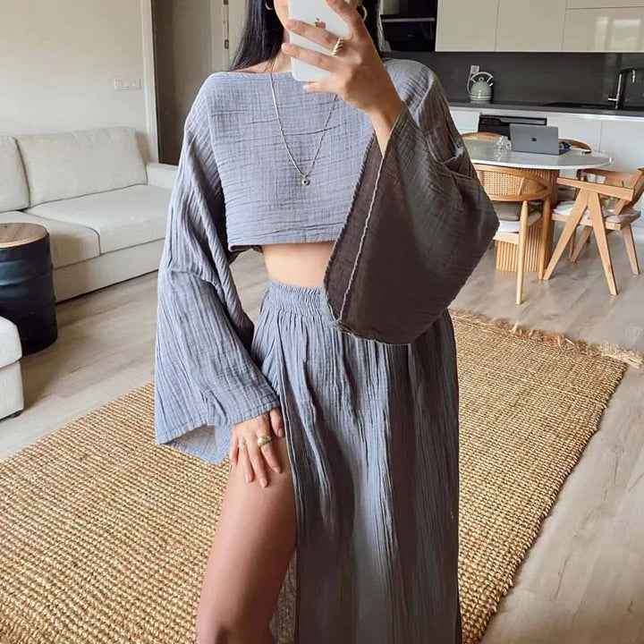 Stilla | Elegant To-delt Outfit Med Høj Slids
