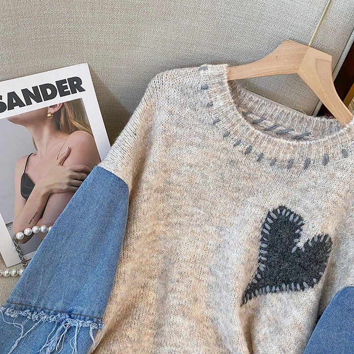 Stilla | Stilfuld Hjerte Sweater til Kvinder