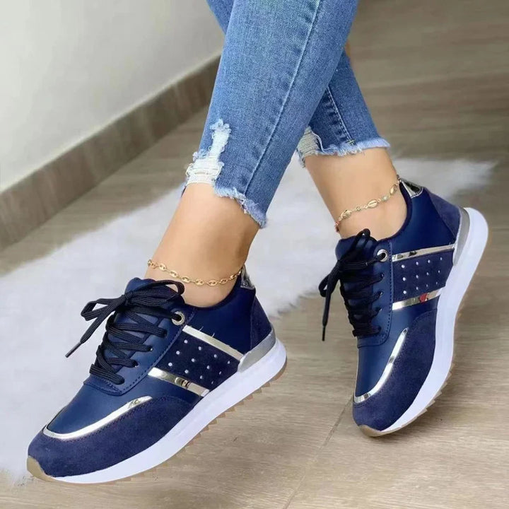 Stilla | Dame Sneakers med Metalliske Detaljer