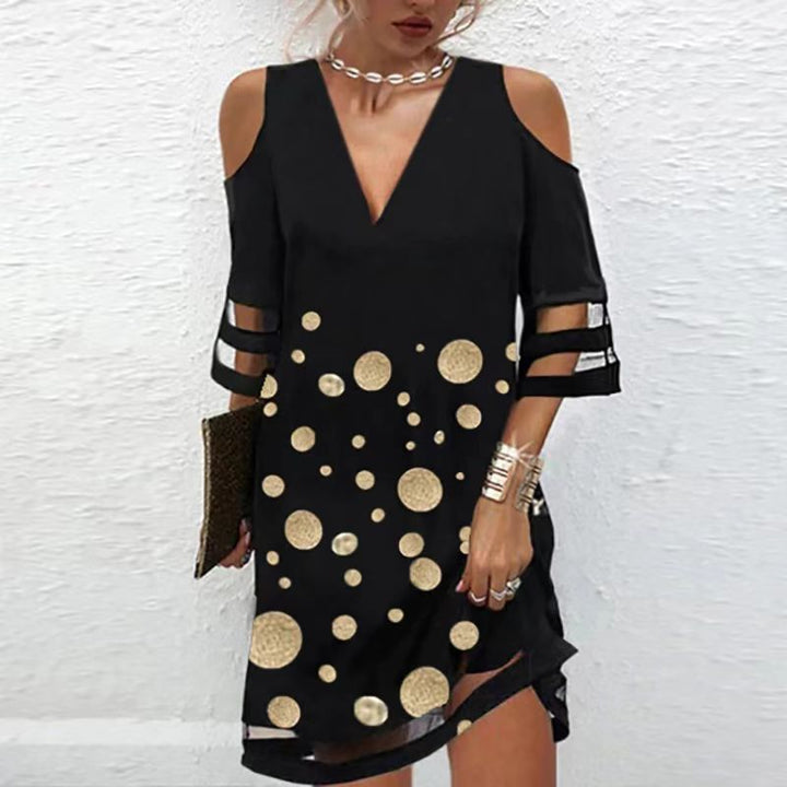 Stilla | Sexy Bodycon Off Shoulder V-hals Mini Kjole