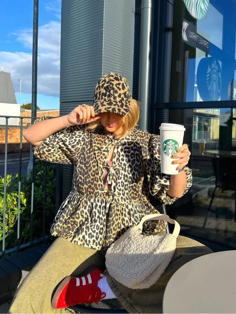 Stilla | Sløjfe Leopard Print Dame Top