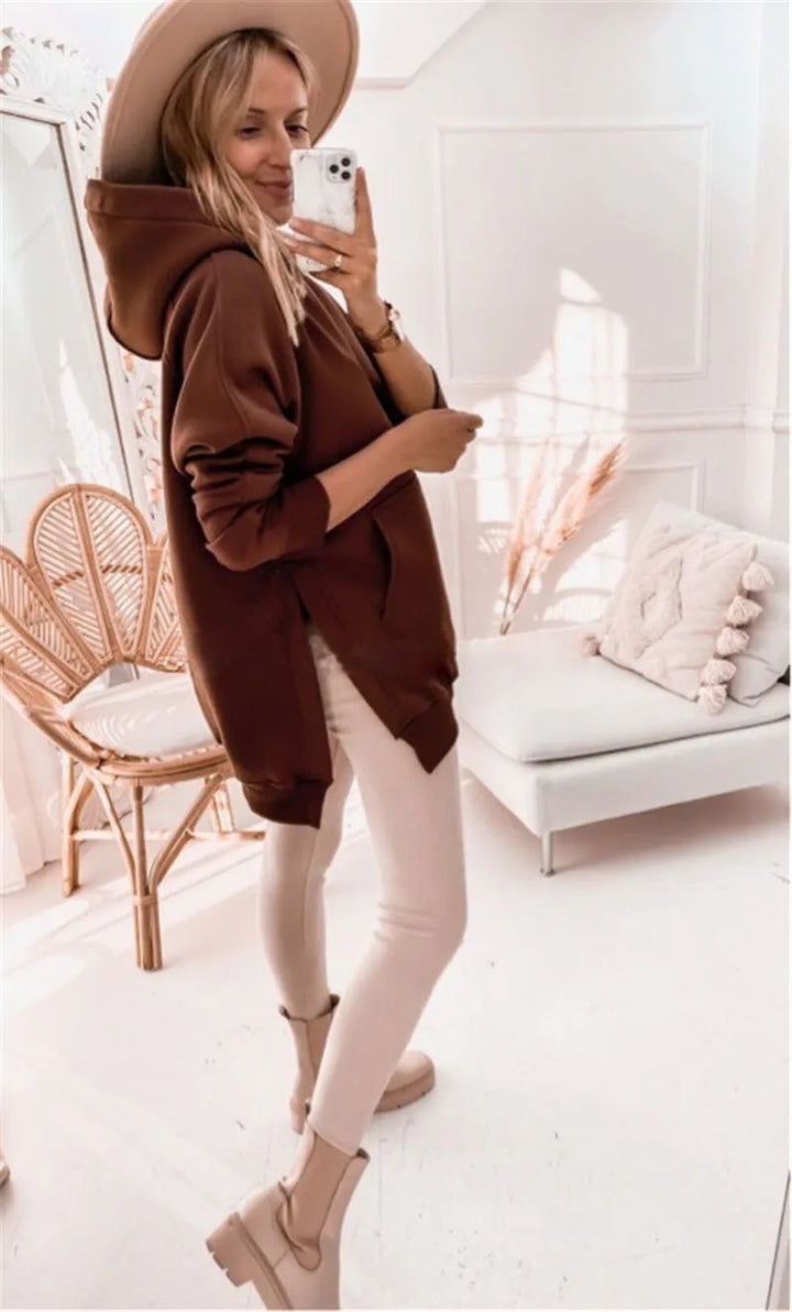 Stilla | Bred Sweatshirt, Ensfarvet, Tyk