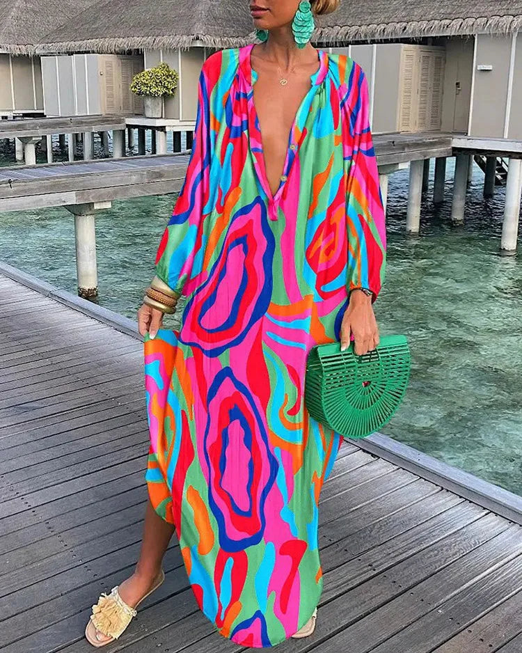 Stilla | Kjole Med Abstrakt Print