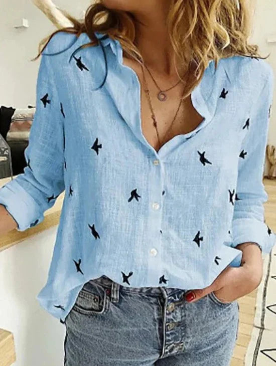 Stilla | Elegant, Casual Dame Langærmet Shirt Af Bomuld Og Linned