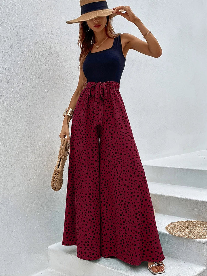 Stilla | Overall med Bred Ben og Polka Dot Print