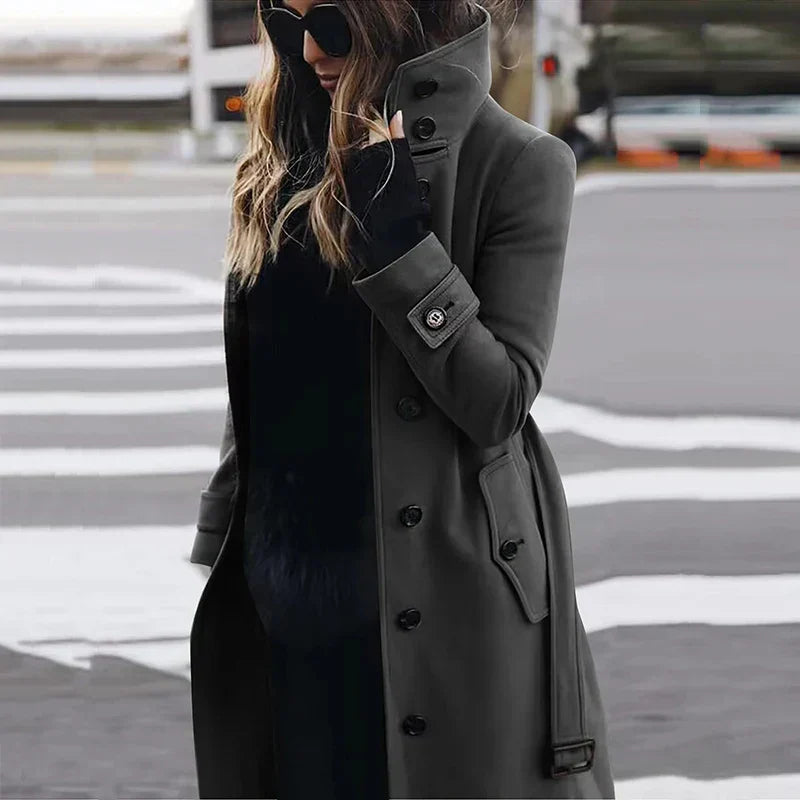 Stilla | Trenchcoat med ståkrave