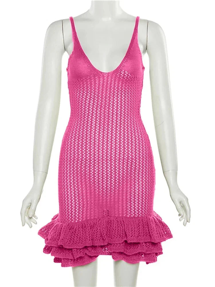 Stilla | Strikket Ruffle Bodycon Kjole