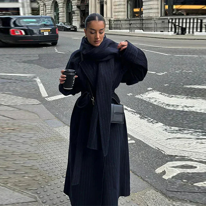 Stilla | Vintage Stribet Trenchcoat Til Damer