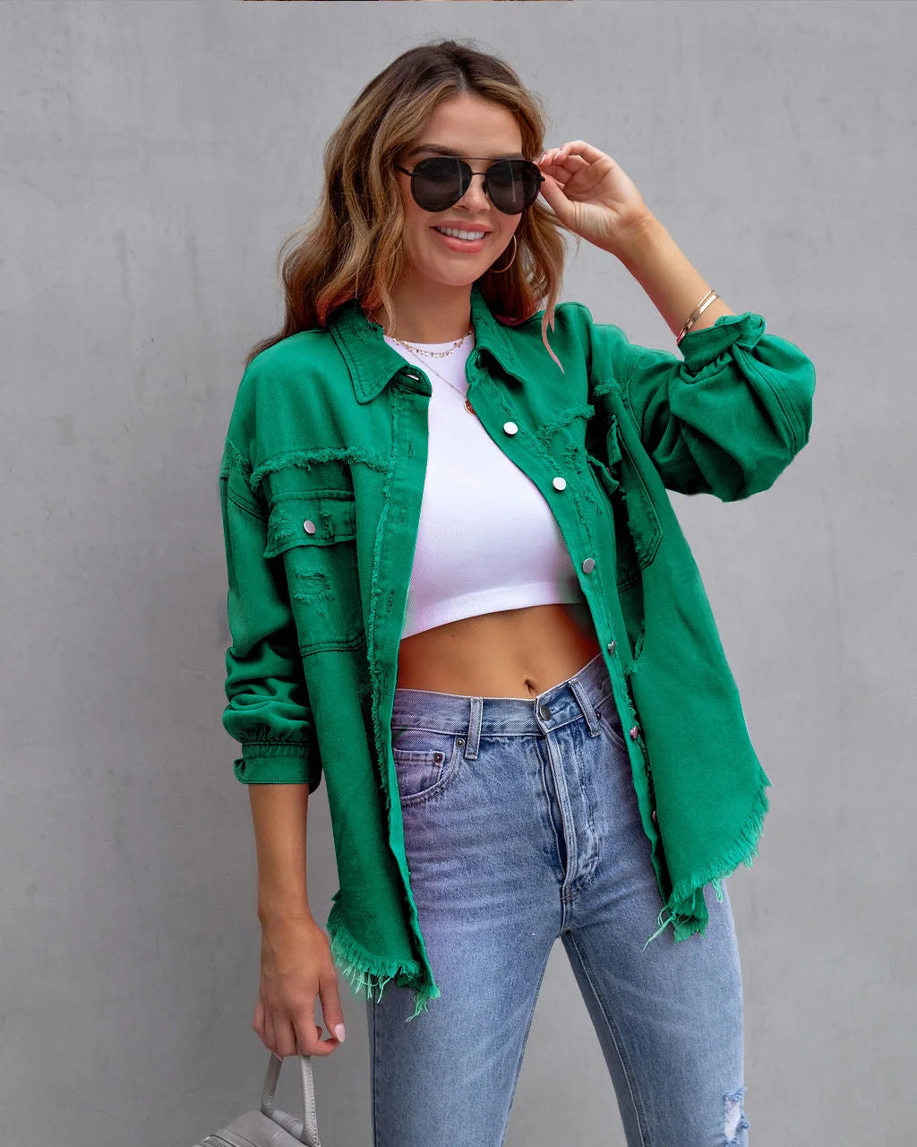 Stilla | Ragged Denim Slåkrave Jakke