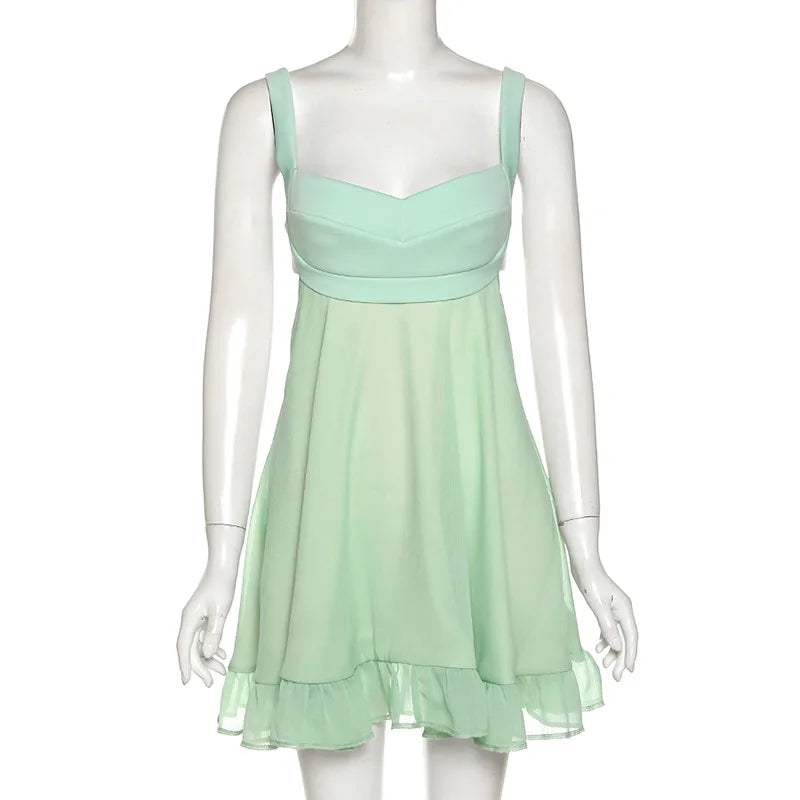 Stilla | Mint Udsnit Flæse Kjole