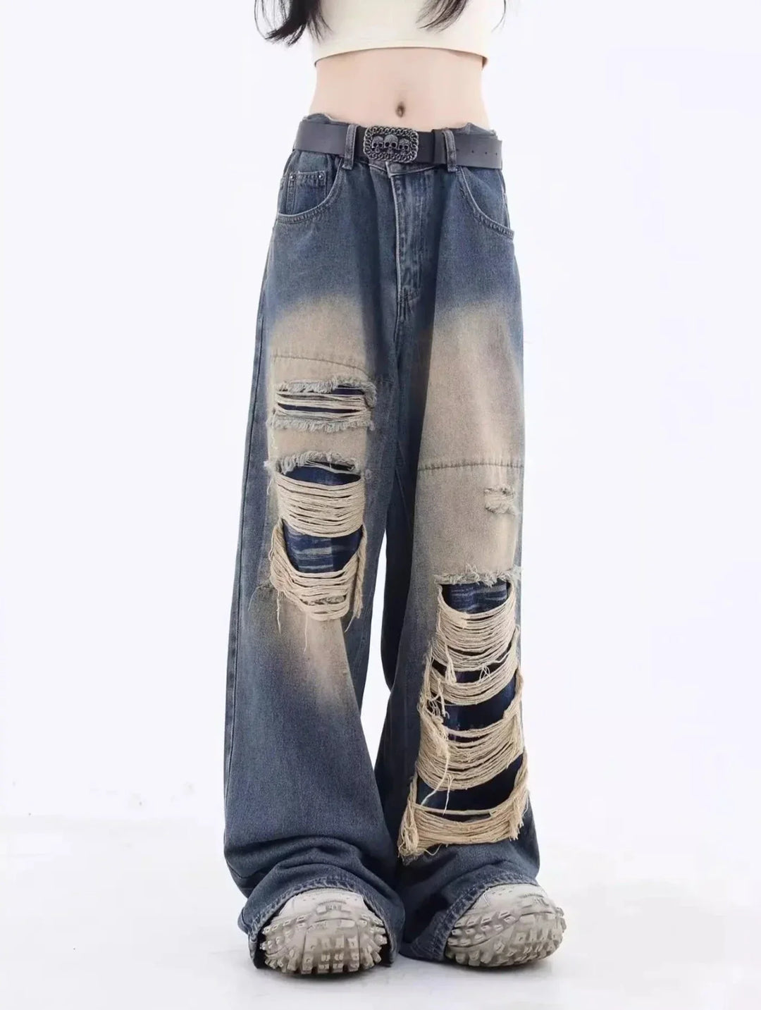 Stilla | Løse Rippede Jeans