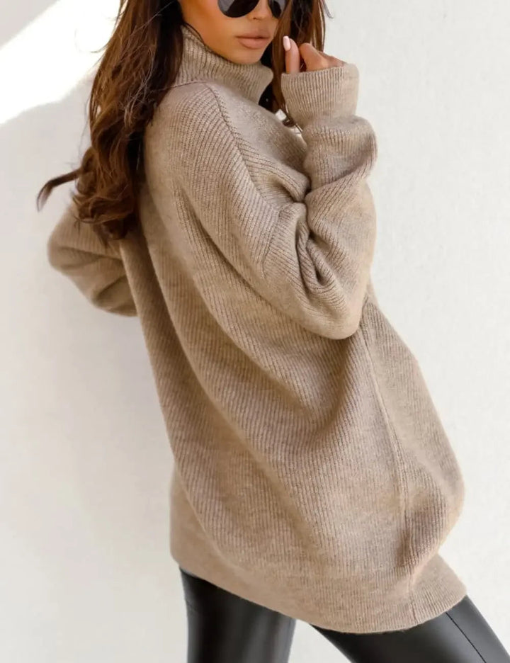 Stilla | Oversize Sweater Med Høj Krave Og Vide Ærmer